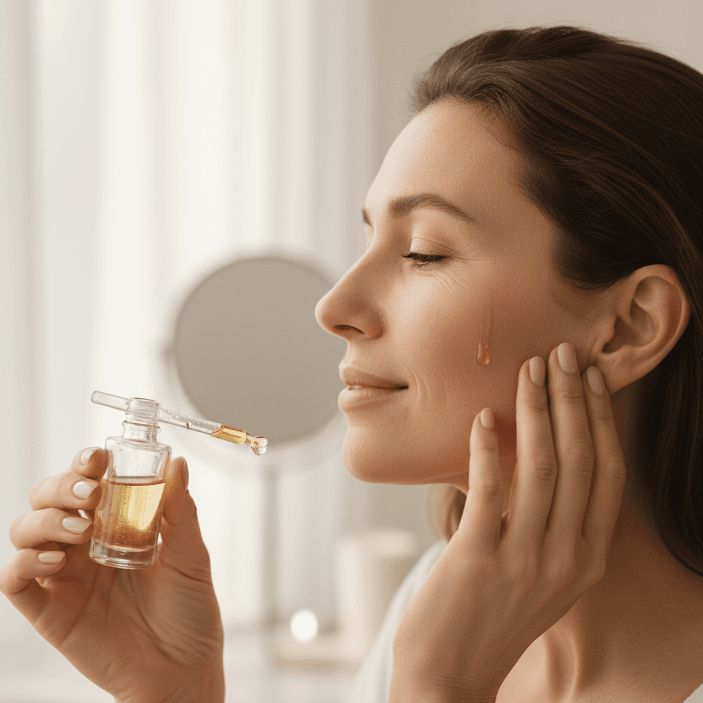 Woman applying LIKE UNNI serum