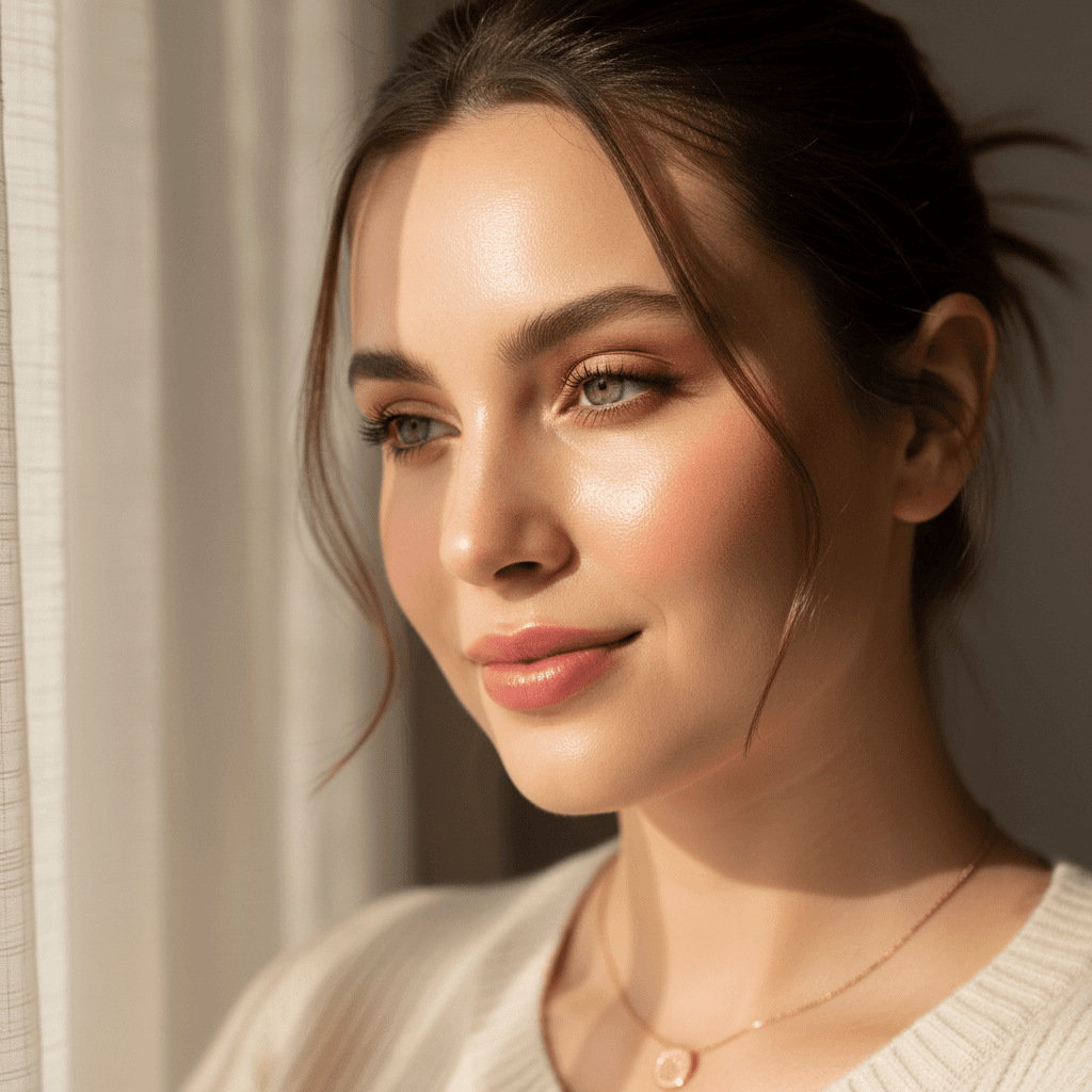 Woman with radiant, healthy-looking skin